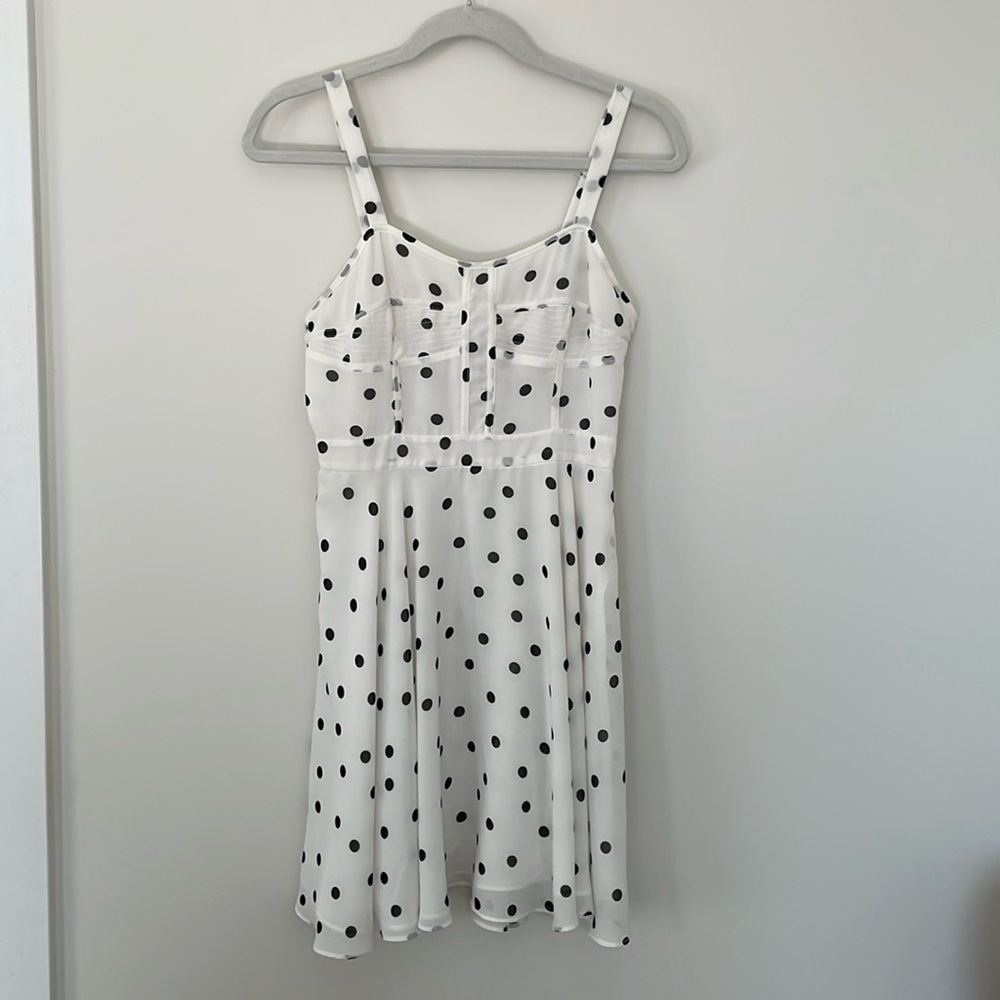 White dress with black dots
